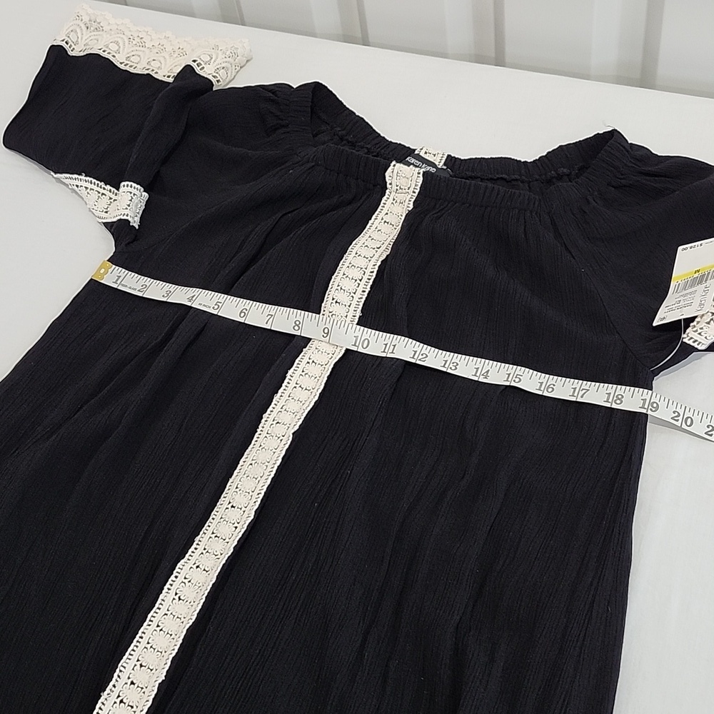 Karen Kane Women's Garden Party Mixed Lace Dress Black Off White Lace Size Med - Picture 6 of 7